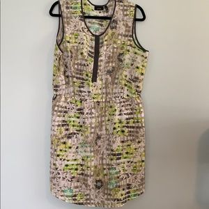 Apt9 print dress with elastic waist and cu…